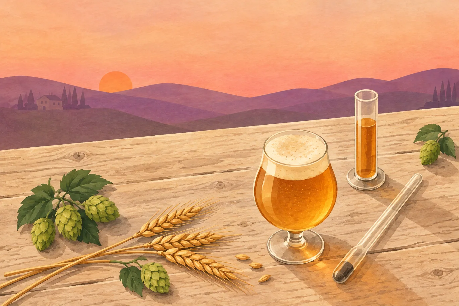 Hydrometer readings used to estimate beer alcohol by volume
